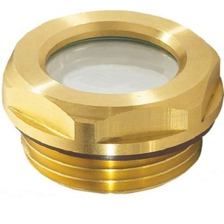 J.W. WINCO Brass Fluid Level Sight Glass w/o Reflector - M26 x 1.5 Thread - J.W. Winco 260XOD4/B 743.2-18-M26X1.5-B